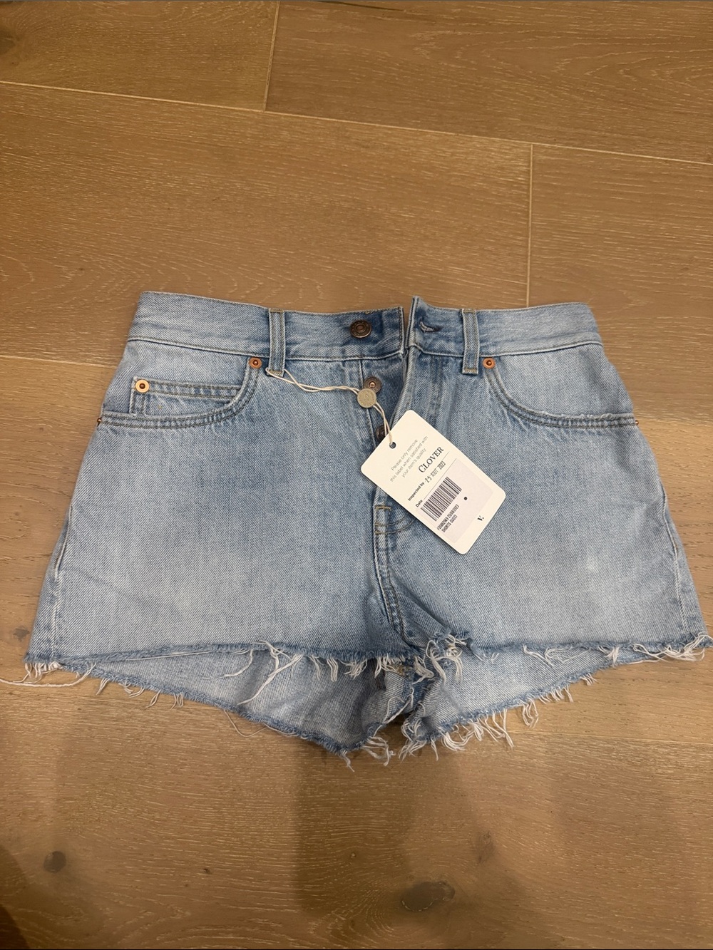 Gucci Light Blue Distressed Denim Shorts